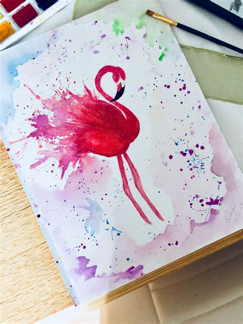 aquarell malen zeichnen zeichnungen kreativ geschenk flamingo