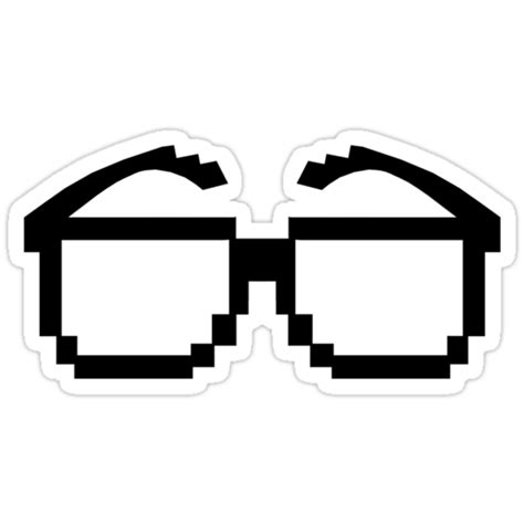 Pixel Glasses Stickers By Eightbyte Redbubble