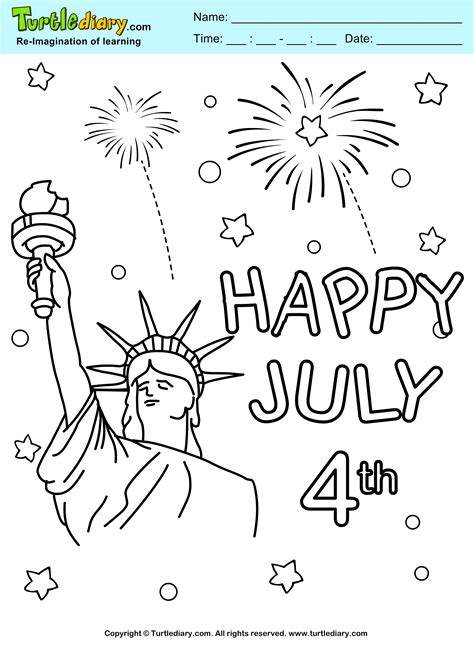 fireworks   july printable coloring sheet turtle diary