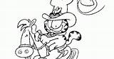 Cowboy Garfield sketch template