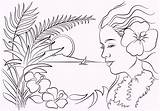 Coloring Hawaii Pages Hawaiian Printable Flower Beautiful Themed Aloha Flowers Girl Sheets Supercoloring Colouring Clipart Wearing Click Library Books Original sketch template