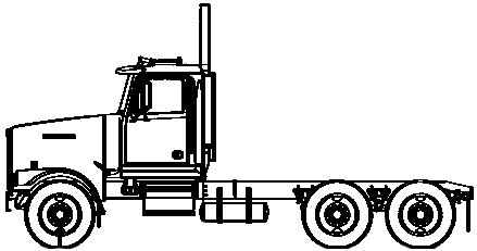 western star fa heavy truck blueprints  outlines