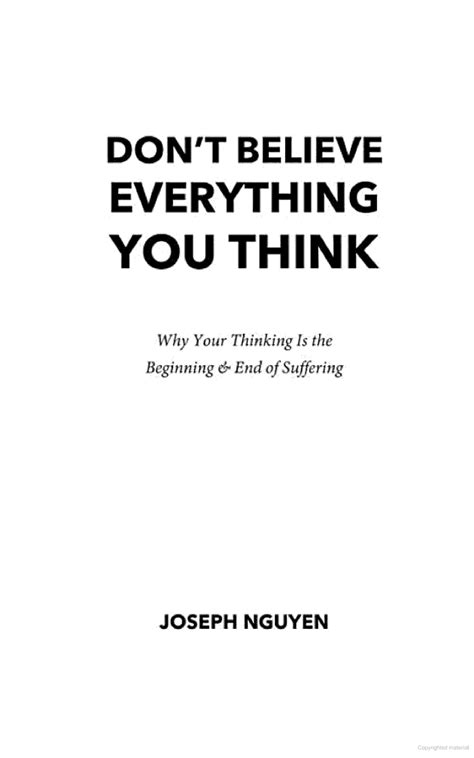 Summary Of The Book “don’t Believe Everything You Think” By Joseph