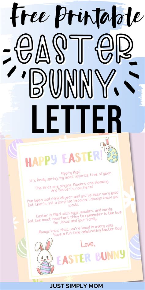 easter bunny letter  printable