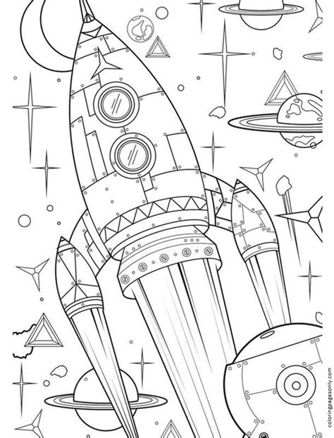space rocket  coloring page  printable coloring pages