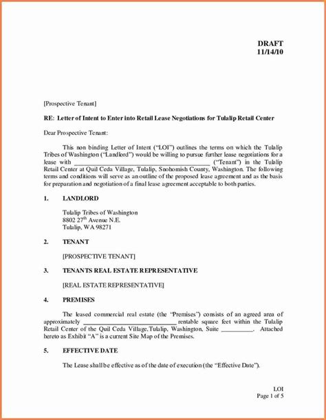 letter  intent   business proposal template letter