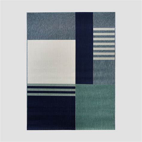 stripe block outdoor rug teal project  size  blue    stripe block