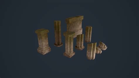 Ancient Pillars 3d Asset Game Ready Cgtrader