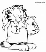 Coloring Pages Cartoon Character Garfield Color Kids Characters Printable Sheets Found sketch template