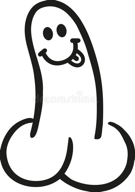Happy Cartoon Penis With Tongue Stock Vector Illustration Of