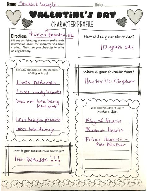 creative writing prompts  valentines day teachwritingorg