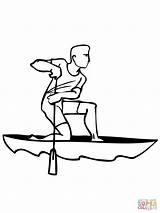 Canoe Coloring Kayak Paddling Pages Paddle Printable Drawing Designlooter Rowing Getdrawings Color Version Click Sketch Compatible Ipad Android Tablets sketch template