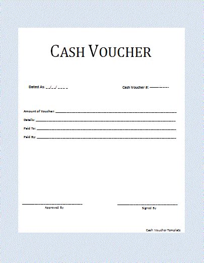 voucher templates  words templates