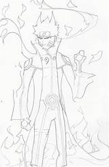 Naruto Mode Beast Tailed Deviantart Drawings sketch template