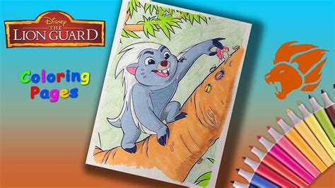 coloring bunga  lion guard coloring book pages bunga catches