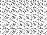 Escher Pegasus Tessellation Supercoloring Tessellations Tesselation Pegasos Teselado sketch template