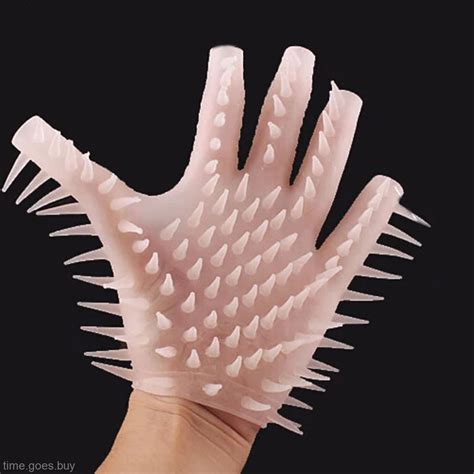 Adult Flirting Foreplay Male Men Masturbation Spike Soft Rubber Glove