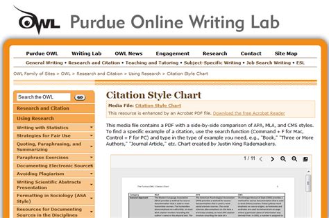 owl  purdue citation style chart compare mla   chicago