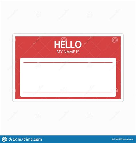 Template Of Identification Card Name Tag Blank Sticker Flat Label