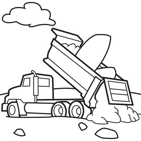 coloring page  dump truck