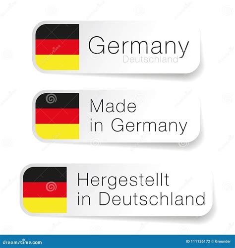 germany label  german translation stock vector illustration  white icon