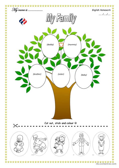 family tree english esl worksheets