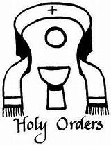 Holy Orders Sacrament Sacraments Coloring Communion Clipart Pages Symbols Catholic Marriage Clip Church Sheets Colouring God Deacon Seven Religous Cartoon sketch template