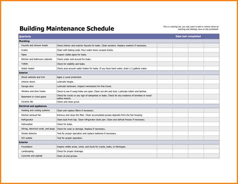 building maintenance checklists emmamcintyrephotographycom