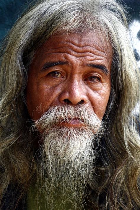 Senior Filipino Man With Gray Head And Facial Hair Editorial Photo