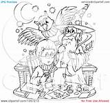Coloring Wizard Pages Owl Outline Boy Alex Royalty Illustration Clip Bannykh Parlor Surfboard Ice Cream Coloringtop sketch template