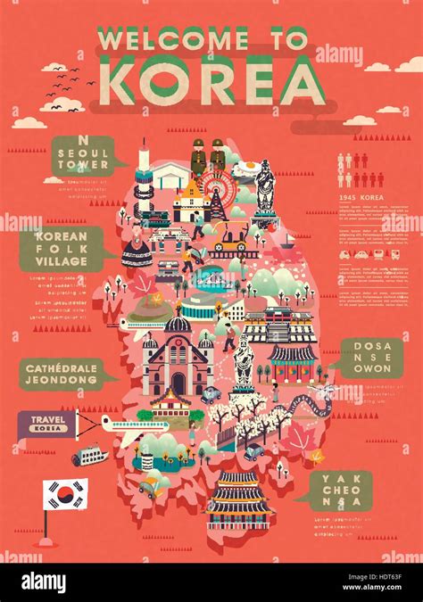 lovely south korea travel map stock vector images alamy