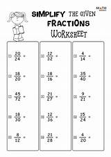 Fractions Simplifying Worksheets Worksheet Simplify Monks sketch template