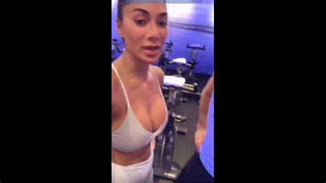 nicole scherzinger in gym showing big cleavage in white