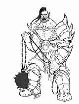 Orc Lineart sketch template