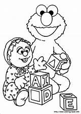 Elmo Coloring Baby Pages Getcolorings Printable Street sketch template