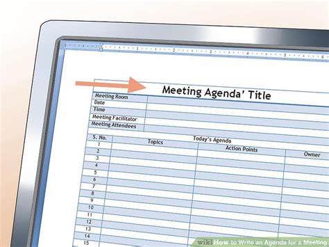 write  agenda   meeting  sample agendas