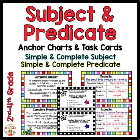 subject  predicate anchor charts  subject  predicate simple subject