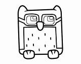 Glasses Coloring Owl Coloringcrew Colorear Animals sketch template
