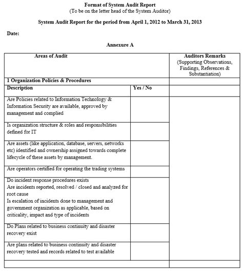 audit report templates sample word excel templates