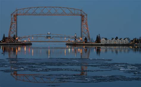 Duluth Mn Aerial Lift Bridge Spring Evening Photo Picture Image