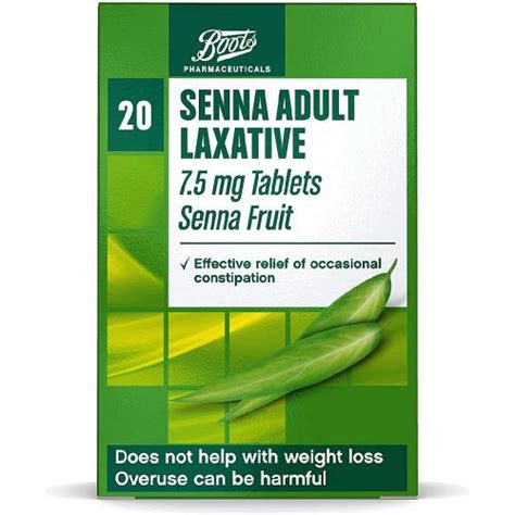 Boots Senna Adult Laxative 20 Tablets 7 5mg Compare Prices And Where