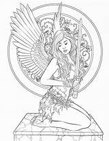 Coloring Adult Pages Fantasy Fairy Book Gothic Dark Selina Fenech Colorear Para Amazon Books Colouring Color Print Printable Arte Sheets sketch template