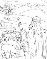 Moses Coloring Pages Kids Printable Bush Burning sketch template