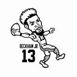 Odell Beckham Jr Coloring Cartoon Drawing Head Bobble Nfl Step Getdrawings Downloadable Kids Worksheets sketch template