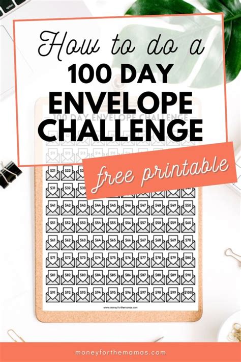 fun easy  envelope challenge chart  printable