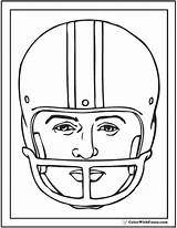 Football Coloring Pages Helmet Printable American Portrait Player Print Colorwithfuzzy Pdf sketch template