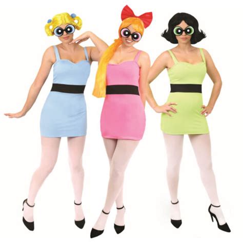 Ladies 1990s Powerpuff Girls Costume Cartoon Network Adults 90s Fancy