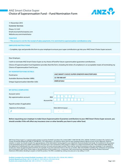 anz smart choice super forms fill out and sign online dochub