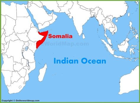 somalia location   indian ocean map