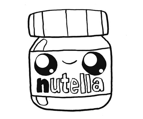 coloring kawaii nutella template ice cream sketch coloring page